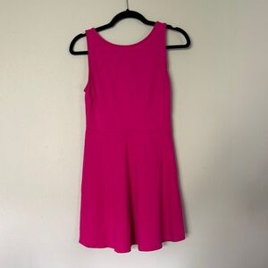 Lulu's Vibrant Pink Sleeveless backless Mini Dress